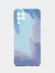 Небесно-голубой силиконовый чехол с защитой камеры Samsung A13, A03s, S22/Ultra, A22, A52, A12, с рисунком