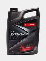 Автомобильное моторное синтетическое масло Champion Life Extension 5w40 HM, 5 литров