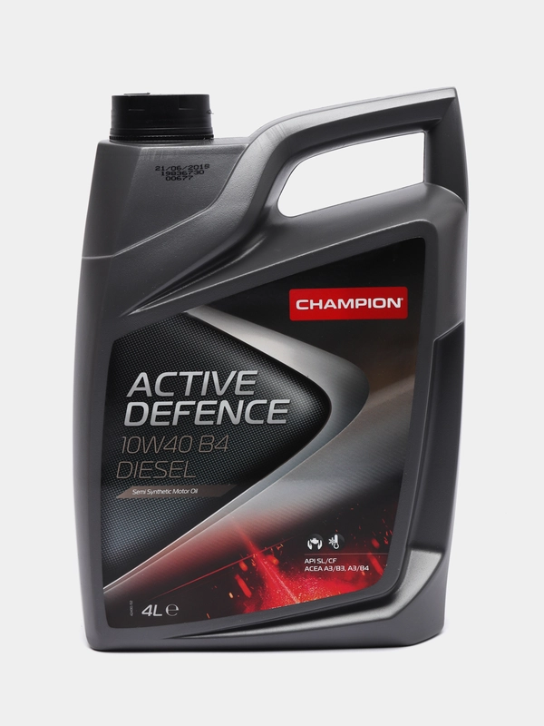 Автомобильное моторное масло Champion Active Defence 10W40 B4 Diesel, 4 литра, Бельгия