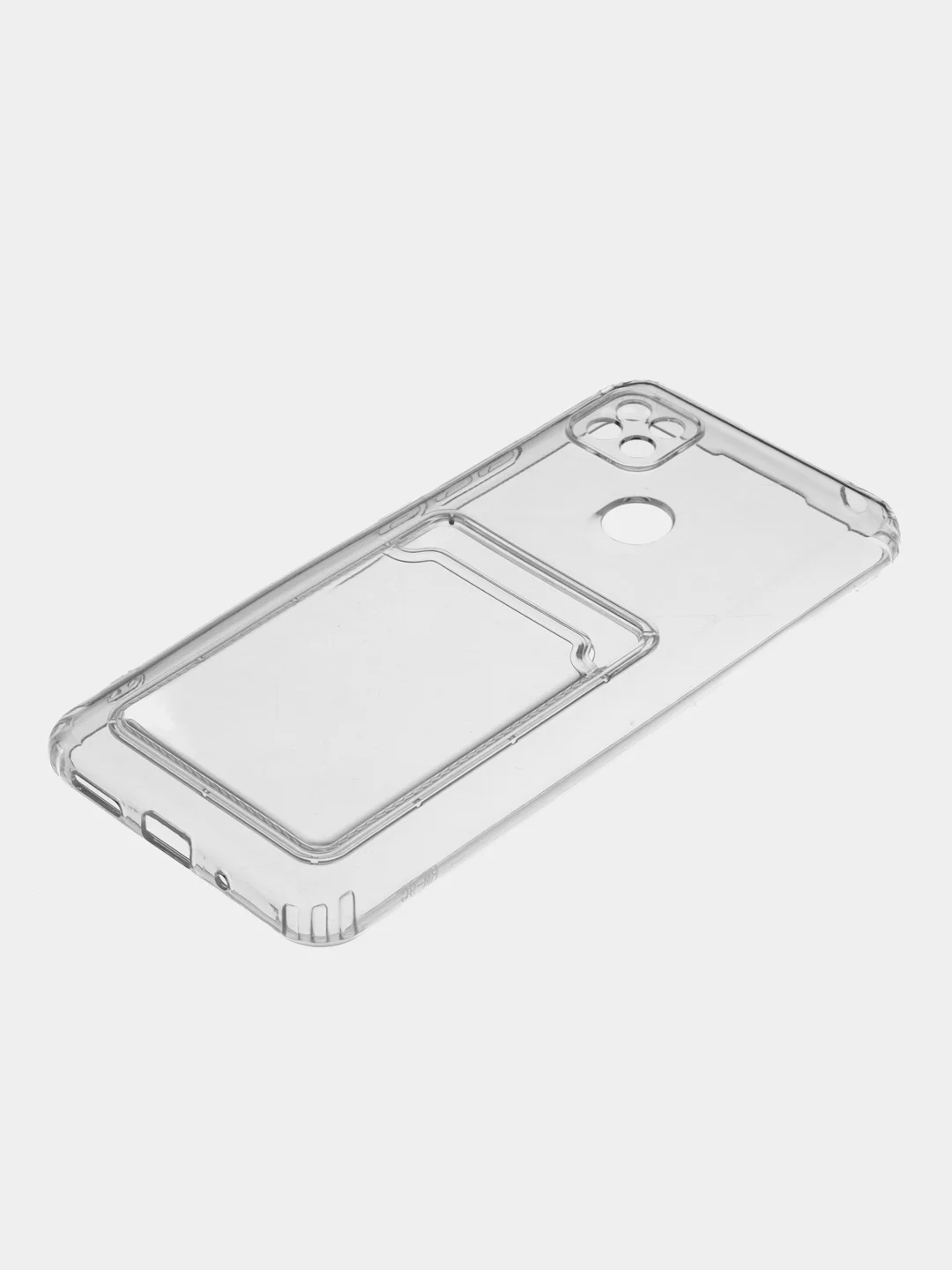 Прозрачный чехол с карманом для карт на Xiaomi Redmi 9C, прозрачный, силиконовый