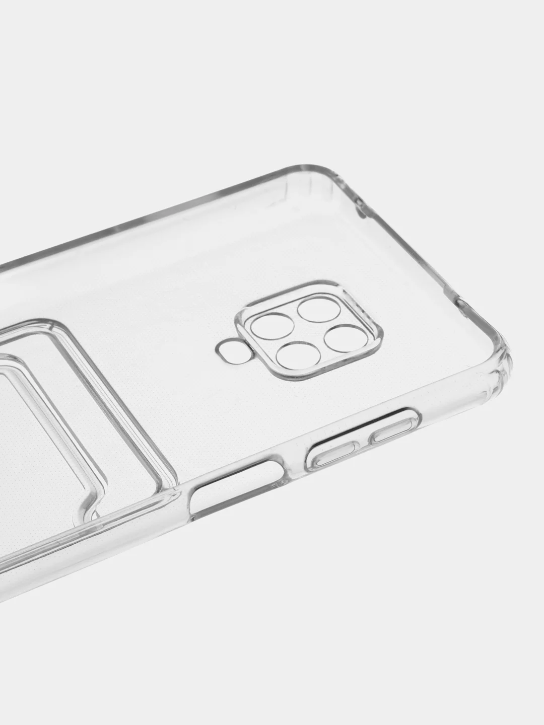 Прозрачный чехол для Xiaomi Redmi Note 9 Pro, с карманом для карт, прозрачный, силиконовый