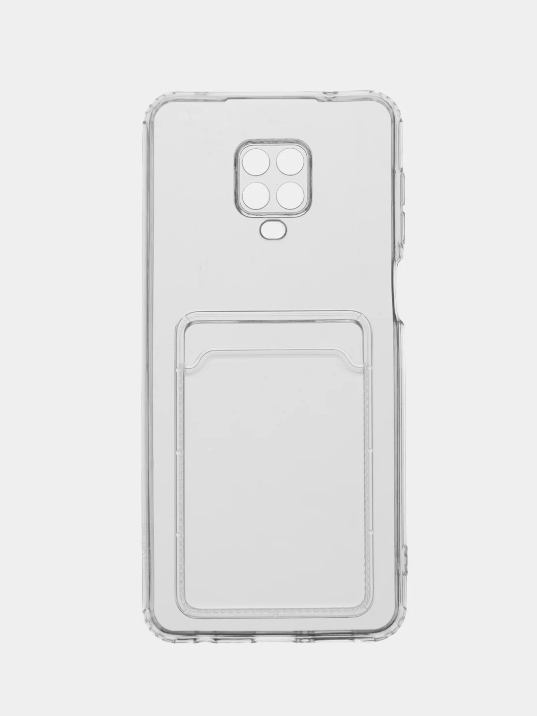 Прозрачный чехол для Xiaomi Redmi Note 9 Pro, с карманом для карт, прозрачный, силиконовый