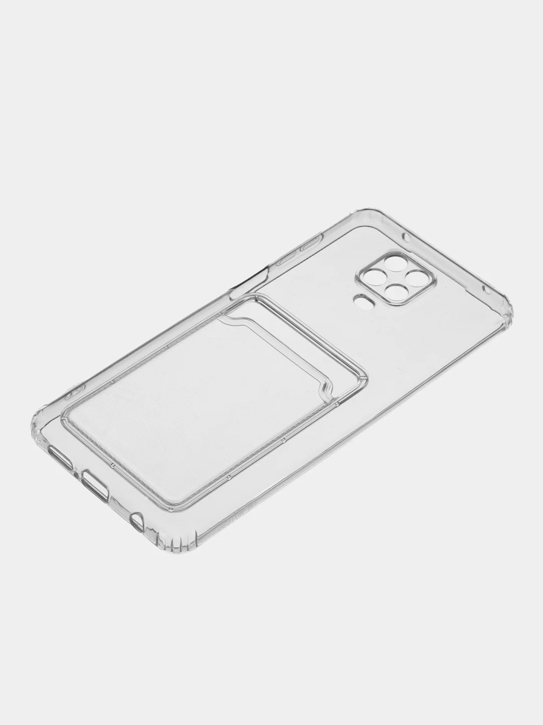 Прозрачный чехол для Xiaomi Redmi Note 9 Pro, с карманом для карт, прозрачный, силиконовый