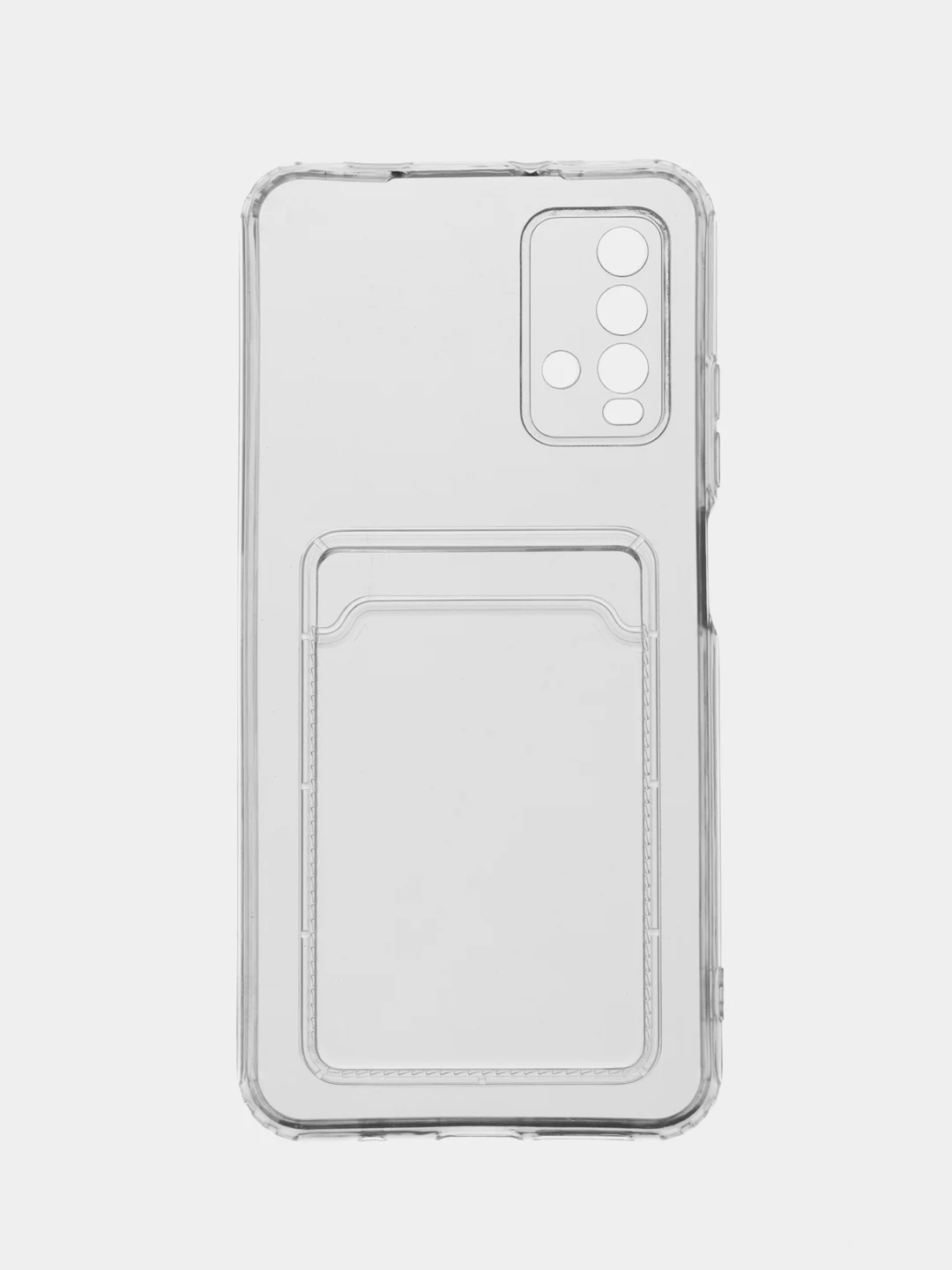 Прозрачный чехол с карманом для карт на Xiaomi Redmi 9T, прозрачный, силиконовый