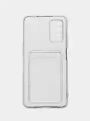 Прозрачный чехол с карманом для карт на Xiaomi Redmi 9T, прозрачный, силиконовый