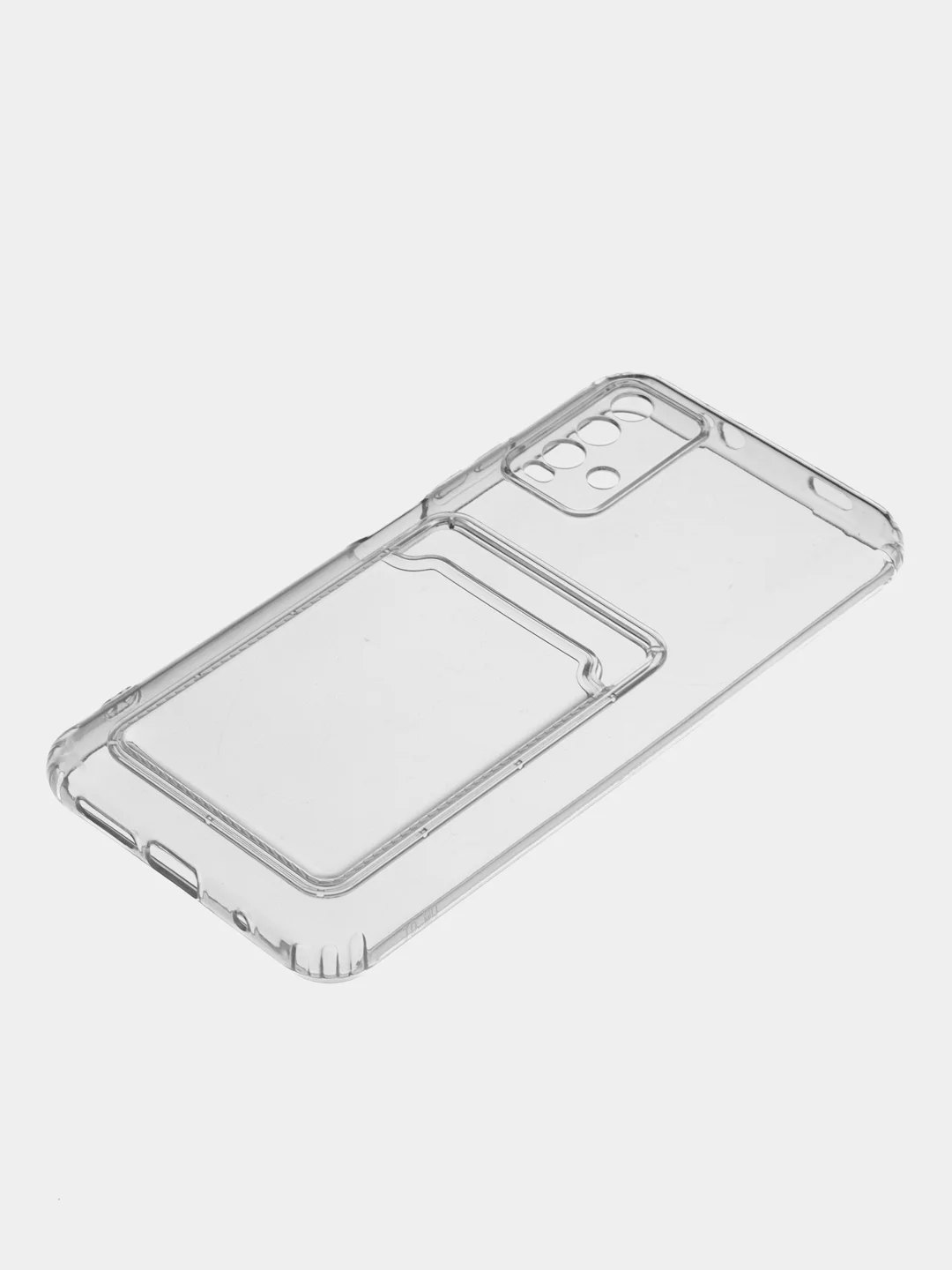 Прозрачный чехол с карманом для карт на Xiaomi Redmi 9T, прозрачный, силиконовый