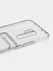 Прозрачный чехол с карманом для карт на Xiaomi Redmi 9, прозрачный, силиконовый