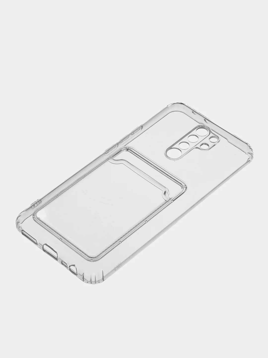 Прозрачный чехол с карманом для карт на Xiaomi Redmi 9, прозрачный, силиконовый