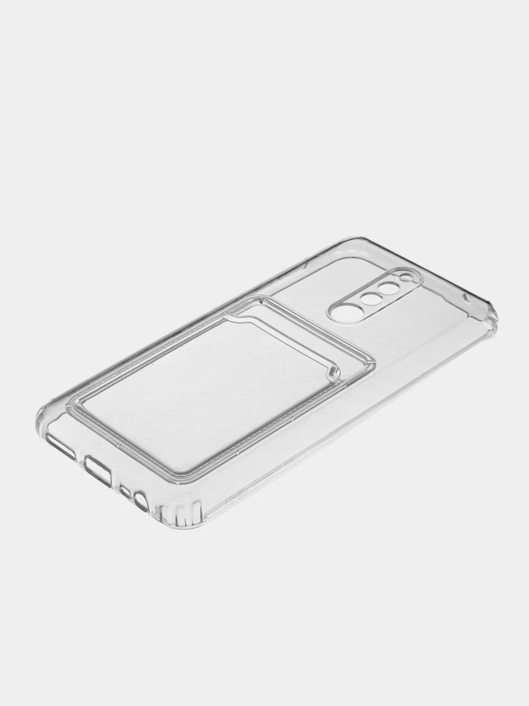Прозрачный чехол с карманом для карт на Xiaomi Redmi 8, 8A, 8A Ultra, прозрачный, силиконовый