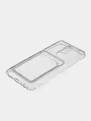 Прозрачный чехол с карманом для карт на Xiaomi Redmi 8, 8A, 8A Ultra, прозрачный, силиконовый