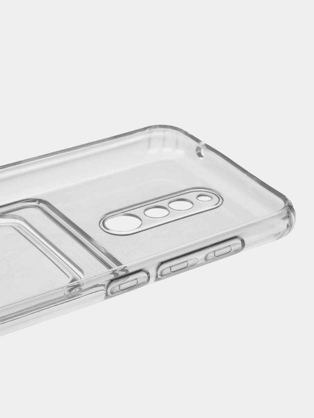 Прозрачный чехол с карманом для карт на Xiaomi Redmi 8, 8A, 8A Ultra, прозрачный, силиконовый