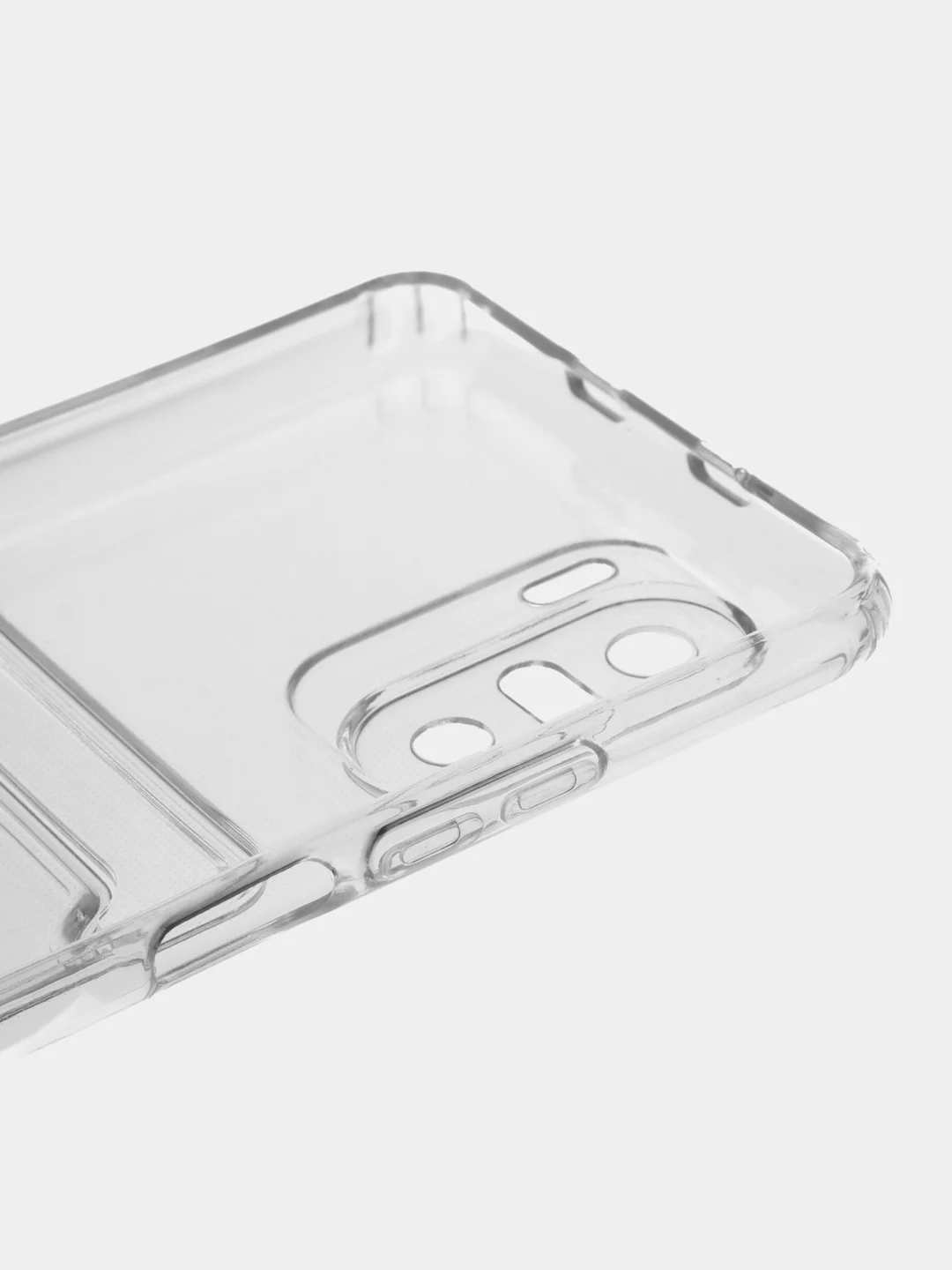 Прозрачный чехол с карманом для карт на Xiaomi POCO F3/K40/K40 Pro/Mi 11i, прозрачный, силиконовый