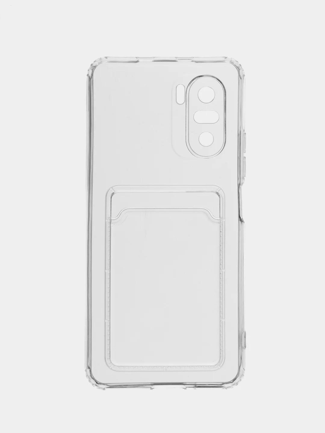 Прозрачный чехол с карманом для карт на Xiaomi POCO F3/K40/K40 Pro/Mi 11i, прозрачный, силиконовый