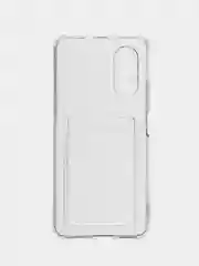 Прозрачный чехол с карманом для карт на Xiaomi POCO F3/K40/K40 Pro/Mi 11i, прозрачный, силиконовый