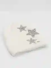 Белый двухслойная шапка-лопатка "Созвездие", женская, весна-осень