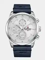 Серебряный мужские наручные часы Naviforce NF9148 с хронографом, в подарочной упаковке