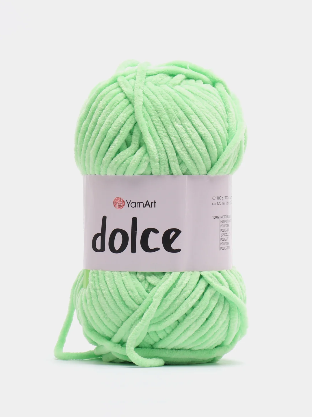 Салатовый пряжа плюшевая YarnArt Dolce (ЯрнАрт Дольче)