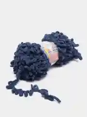 Синий меланж пряжа Alize Puffy Fine, петельки маленькие, 100 г, 14 м