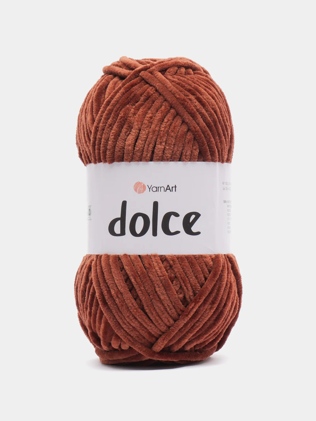 Тёмно-коричневый пряжа плюшевая YarnArt Dolce (ЯрнАрт Дольче)