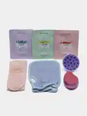 Подарочный набор для ухода за телом: нанопемза для ног, мочалка, массажер для головы