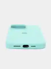 Бирюзовый чехол Silicone Case для iPhone 14, 14 Pro, 14 Plus, 14 Pro Max, с закрытым низом