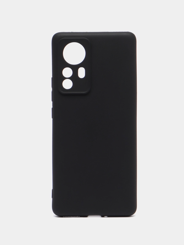 Чехол силиконовый для Xiaomi 12S Pro / Xiaomi 12 Pro, черный, матовый, с защитой камеры