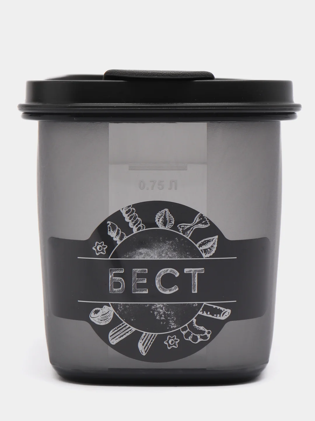 Емкость для сыпучих продуктов, пластиковая, 9,5 х 19 х 9,5 см, 1 литр