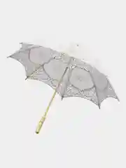 Бежевый зонт свадебный