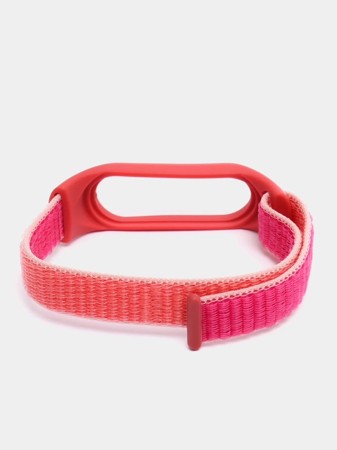Кораллово-розовый ремешок нейлоновый на липучке для Xiaomi Mi Band 3, Mi Band 4, Band 5, Band 6, Mi Band 7