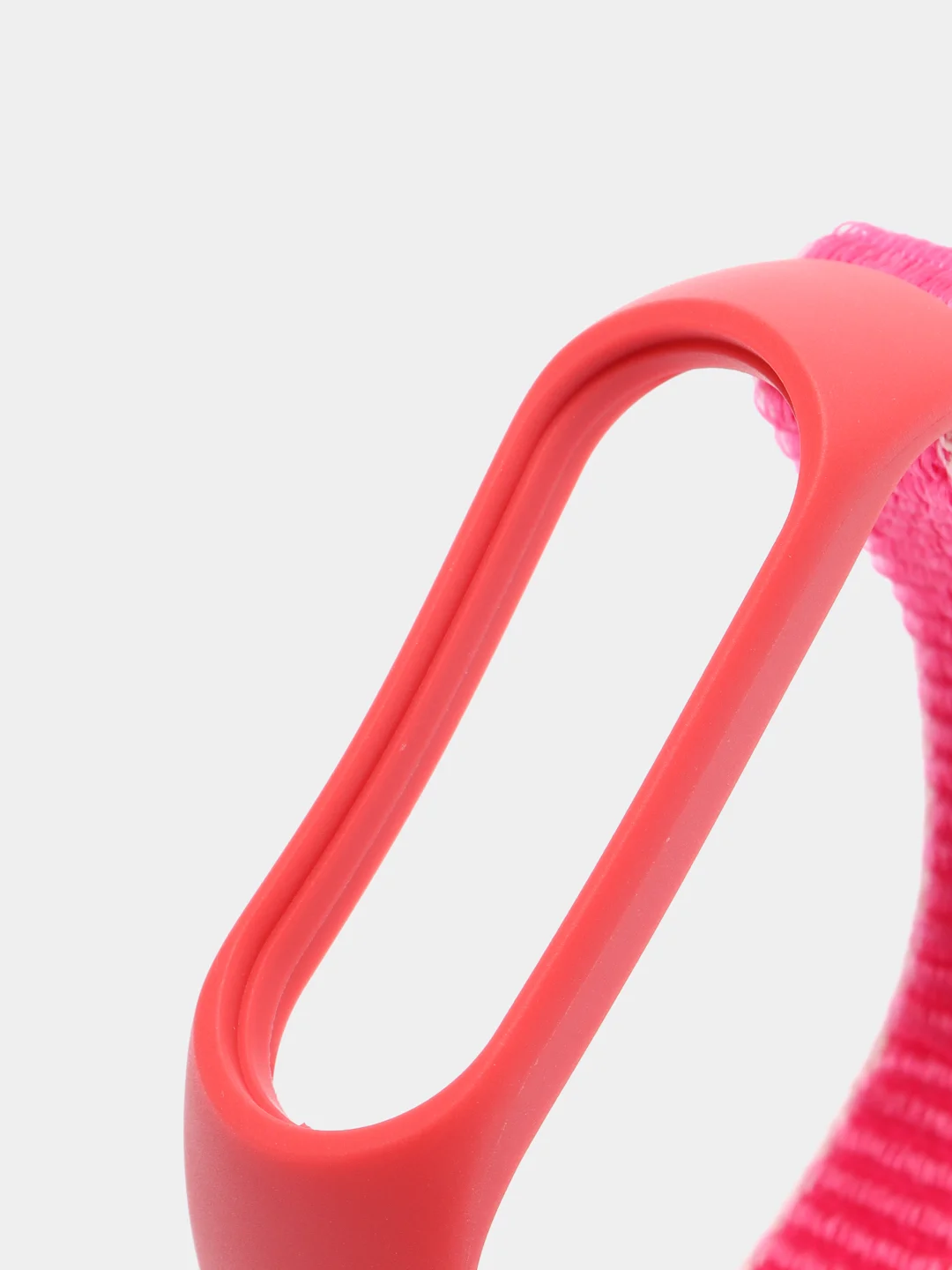 Кораллово-розовый ремешок нейлоновый на липучке для Xiaomi Mi Band 3, Mi Band 4, Band 5, Band 6, Mi Band 7