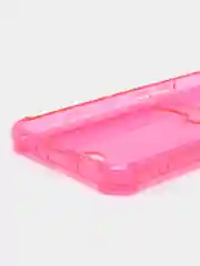 Фуксия чехол противоударный для Realme C35 / Реалми С35 прозрачный, с карманом для карты