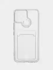 Чехол для Infinix Smart 6, прозрачный, с карманом для карты