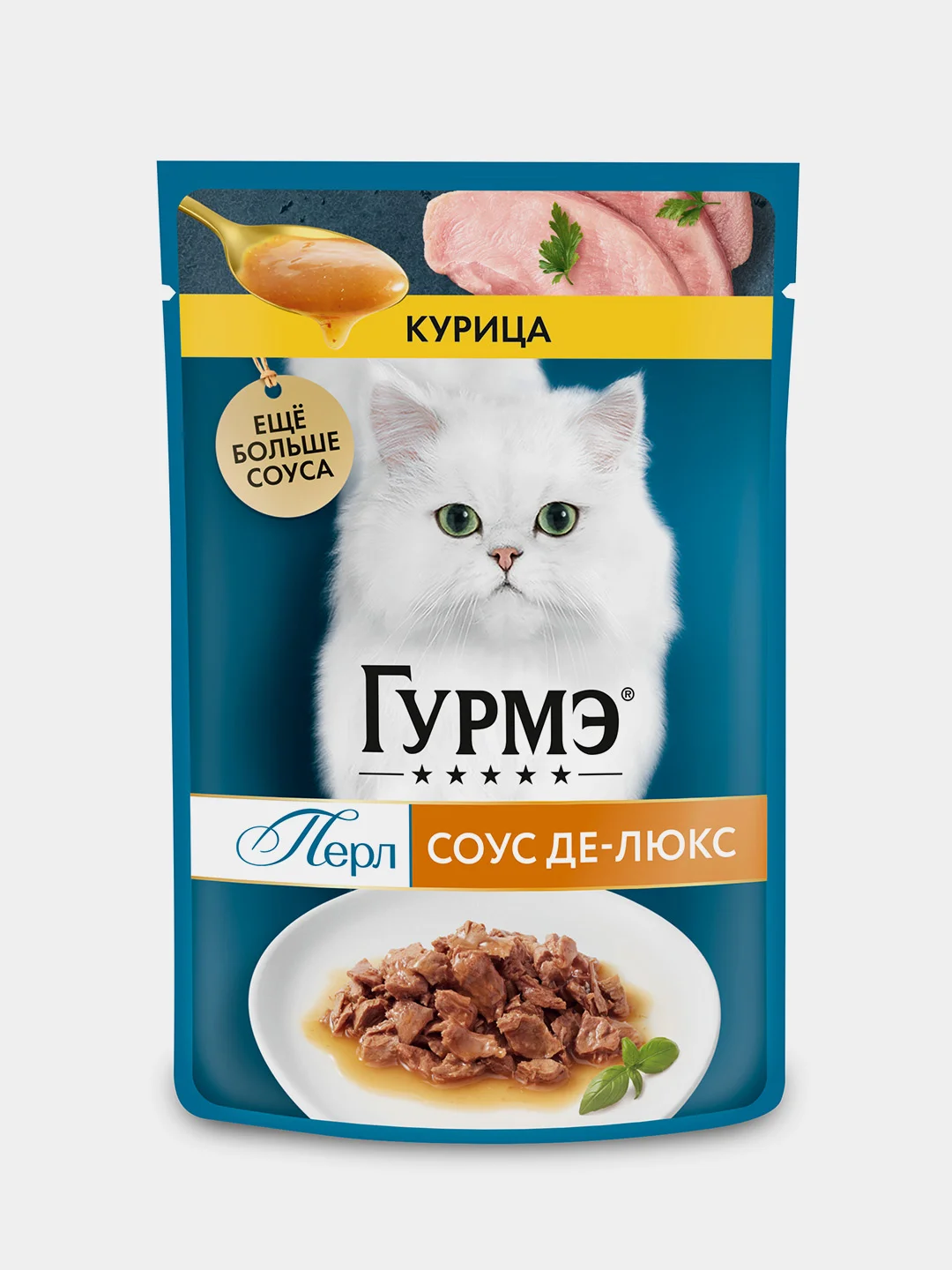 Влажный корм для кошек Гурмэ Перл Соус Де-люкс, с курицей в соусе, 75 г, 26 штук