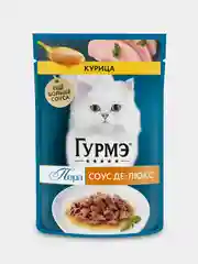 Влажный корм для кошек Гурмэ Перл Соус Де-люкс, с курицей в соусе, 75 г, 26 штук