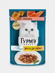 Влажный корм для кошек Гурмэ Желе Де-Люкс, с лососем в желе, 75 г, 26 штук