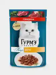 Влажный корм для кошек Гурмэ Перл Нежное филе, с говядиной в соусе, 75 г, 26 штук