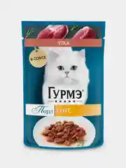Влажный корм для кошек Гурмэ Нежное филе, с уткой в соусе, 75 г, 26 штук