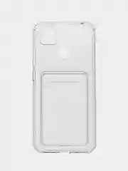 Прозрачный чехол с карманом для карт на Xiaomi Redmi 9C, прозрачный, силиконовый