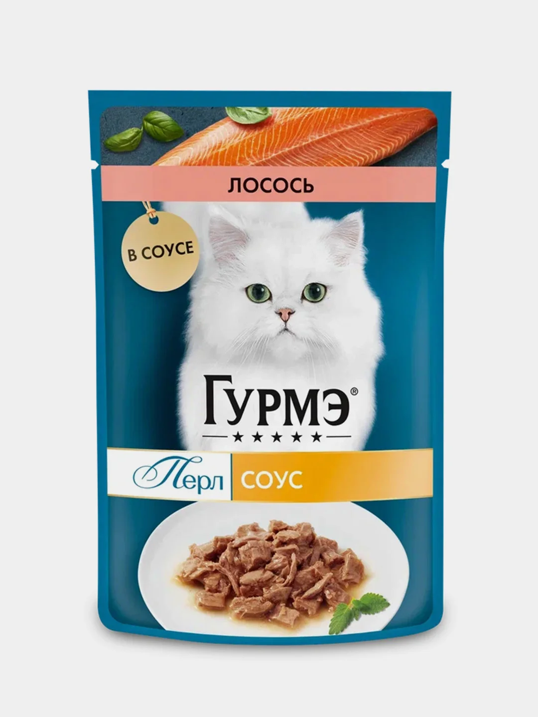 Влажный корм для кошек Гурмэ Перл Нежное филе с лососем в соусе, 75 г, 26 штук