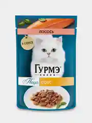 Влажный корм для кошек Гурмэ Перл Нежное филе с лососем в соусе, 75 г, 26 штук