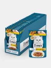 Влажный корм для кошек Гурмэ Желе Де-Люкс, с курицей в желе, 75 г, 26 штук