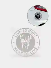 Белый наклейка на авто "Live to hunt hunt to live"
