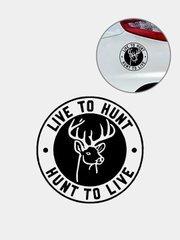 Наклейка на авто "Live to hunt hunt to live"