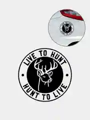 Черный наклейка на авто "Live to hunt hunt to live"