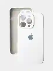 Белый чехол Silicone Case iPhone 11, 13, 14, Pro, Max, с закрытым низом, айфон, силикон кейс