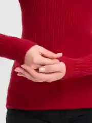 Красный водолазка женская, с горлом