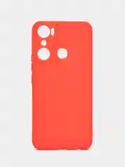 Красный чехол Infinix HOT 20i (Хот 20 ай), прозрачный, силиконовый