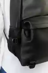 Угольный рюкзак мужской из экокожи, городской