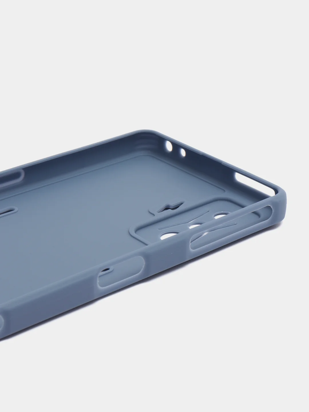 Синий меланж чехол для Xiaomi Poco F4 GT (Поко Ф4 Джити) силиконовый, черный, матовый, с защитой камеры
