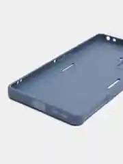 Синий меланж чехол для Xiaomi Poco F4 GT (Поко Ф4 Джити) силиконовый, черный, матовый, с защитой камеры